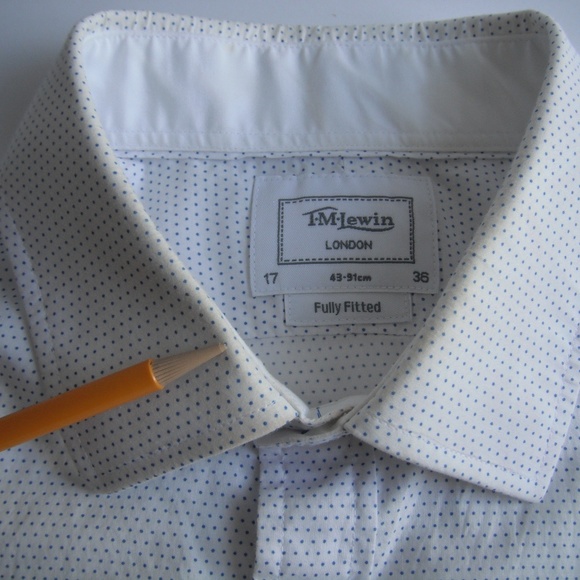 T.M.Lewin Dot Print Long Sleeve Shirt 100% Cotton - Picture 7 of 8